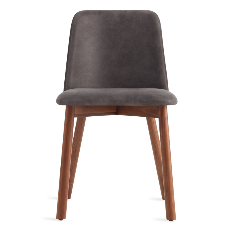 Chip Upholstered Dining Chair, Smoke, Slate Genuine Leather