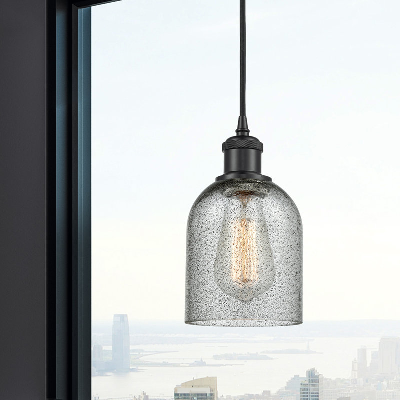 Odele 1 - Light Single Pendant, Matte Black, No Bulb Included, Charcoal