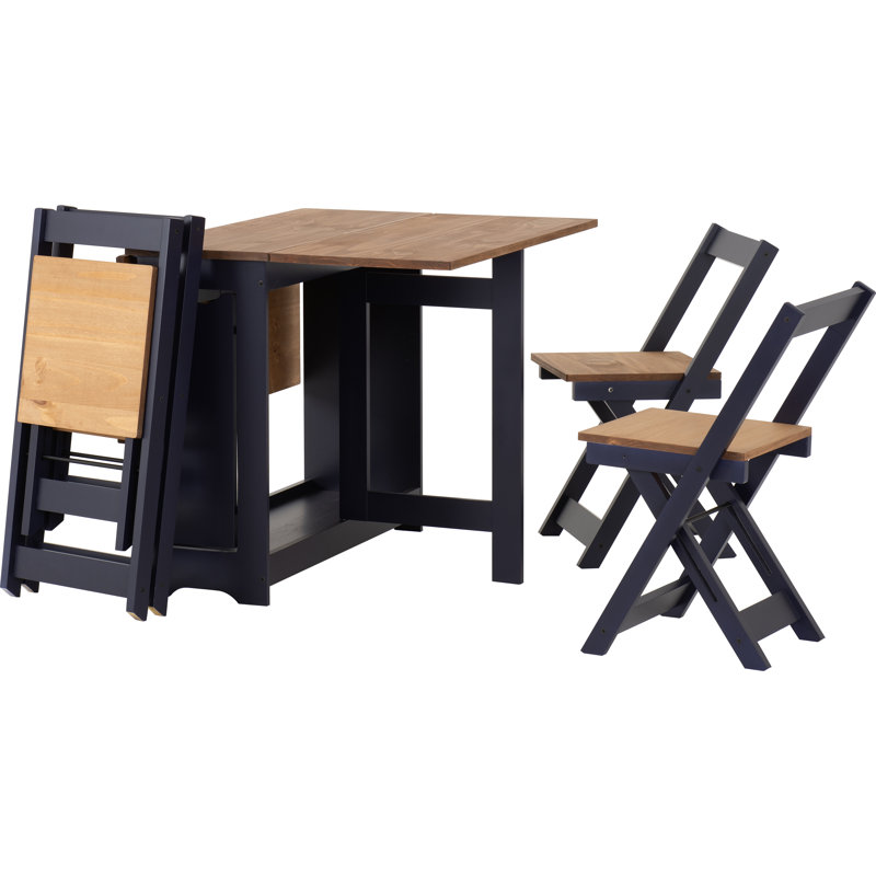 Palmateer 4 - Person Dining Set, Navy Blue