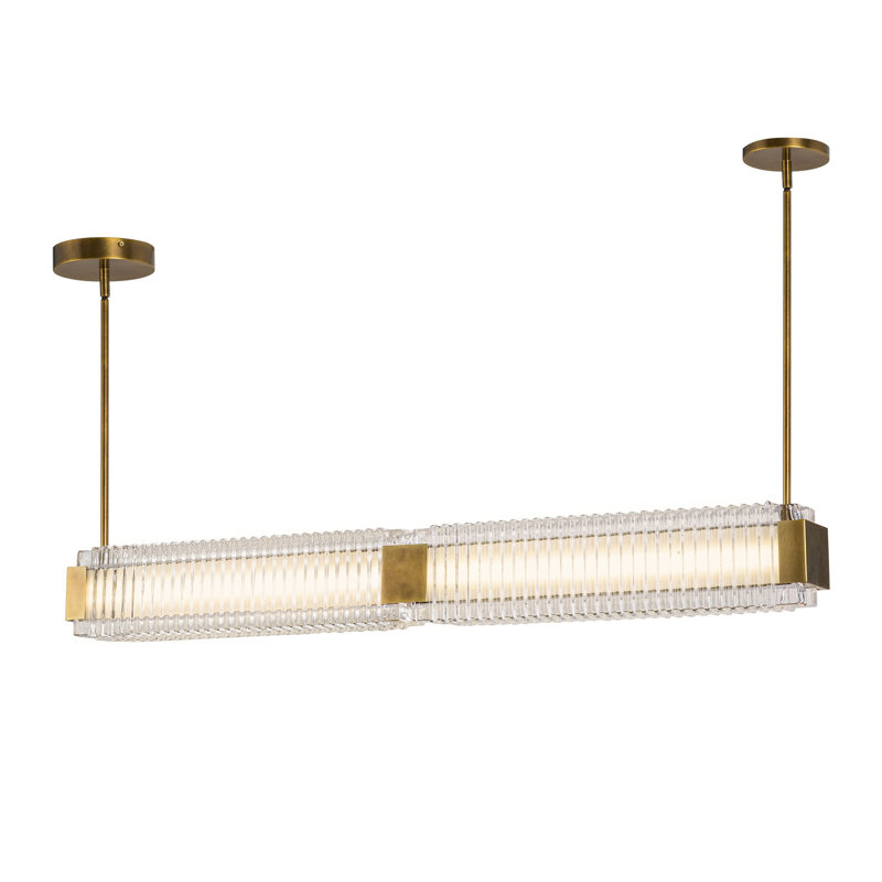 Luminaire suspendu linéaire DEL 47 po Alai, Laiton rétro