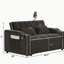 Fauteuil inclinable polyvalent à double siège pliable, canapé-lit confortable en velours avec poches latérales, port USB, support pour téléphone pivotant, cendrier et dossier réglable