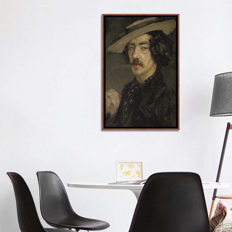 Fumeur - reproduction d'art murale - toile encadrée, 40 po x 26 po, Toile avec cadre, Brun