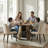 47.25" Retro Round Dining Table with MDF Tabletop and Bronze Metal Frame, Brushed Walnut Finish, Seats 4-6