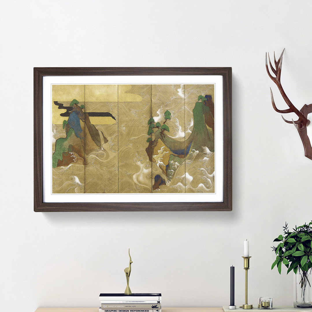 The Waves at Matsushima by Tawaraya Sotatsu - Picture Frame Painting Print
