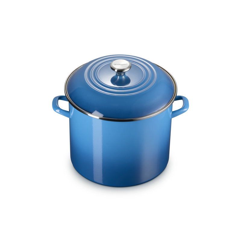 Le Creuset Enamel-On-Steel Stockpot With SS Knob, 16 Qt., Sea Salt, Marseille