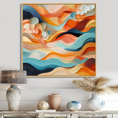 Nyarai abstrait corail vagues océaniques de l'éternité II - art mural corail