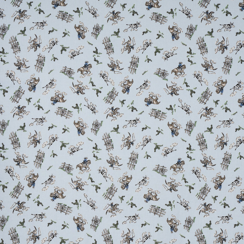 Tissu en lin Schumacher x Marie-Chantal Wild West Performance, Bleu