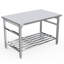 Table en acier inoxydable, table pliante robuste de 30 po x 48 po pour la cuisine, table de préparation commerciale en acier inoxydable avec tablette réglable