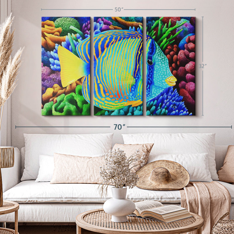 "Sailfin Tang" sur toile, H 32 po x l 50 po x P 1,25 po
