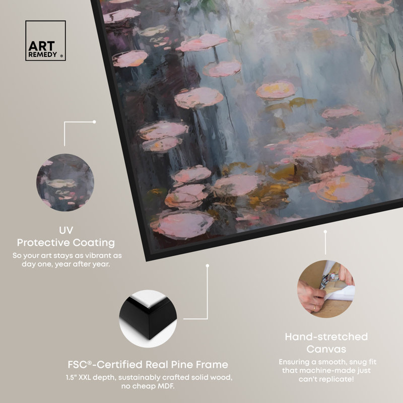 Vincent Van Gogh Inspired Landscape Canvas Print with Black Frame
