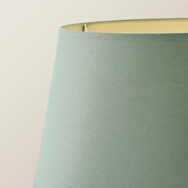 Morrigan Painted Cream Tripod Floor Lamp with Scalloped Shade, Green, Yes