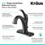 Robinet de lavabo de salle de bain monotrou à une poignée avec bonde et applique pour le comptoir Kraus Arlo-1539500359