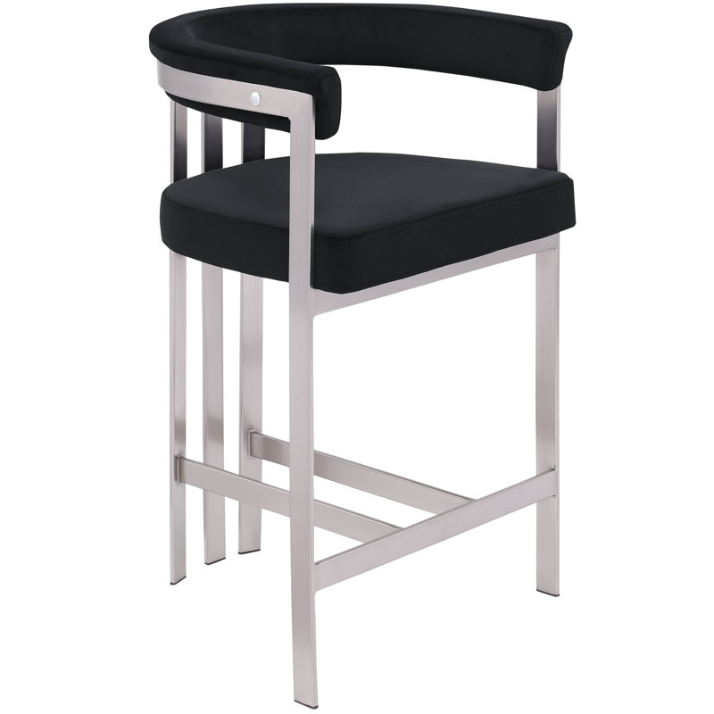 Tabouret de comptoir court 26 po Marcello, Velours noir