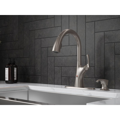 Pull Down Touchless Single Handle Kitchen Faucet with Side Spray