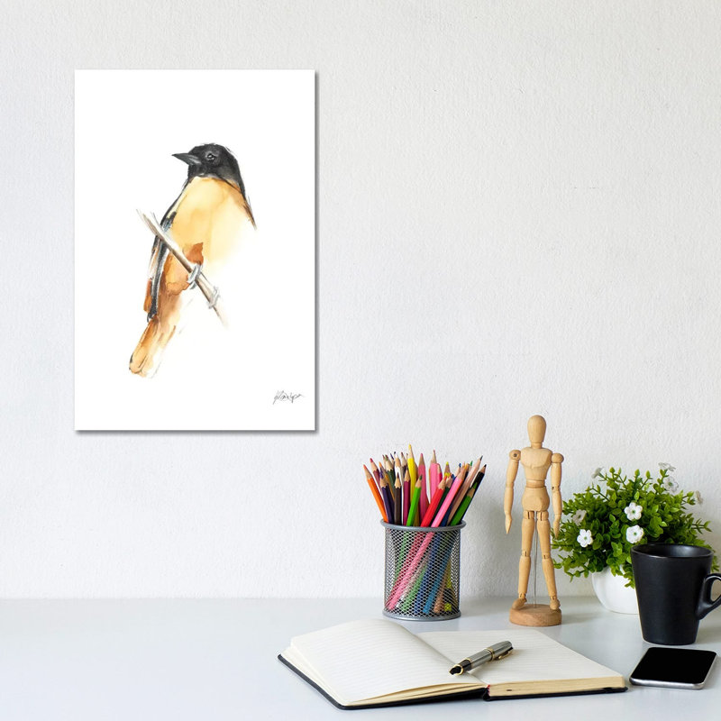 «Watercolor Songbirds VI» par Ethan Harper - reproduction d'art, Toile tendue, Pas de tapis, H 12 po x l 8 po x P 0,75 po