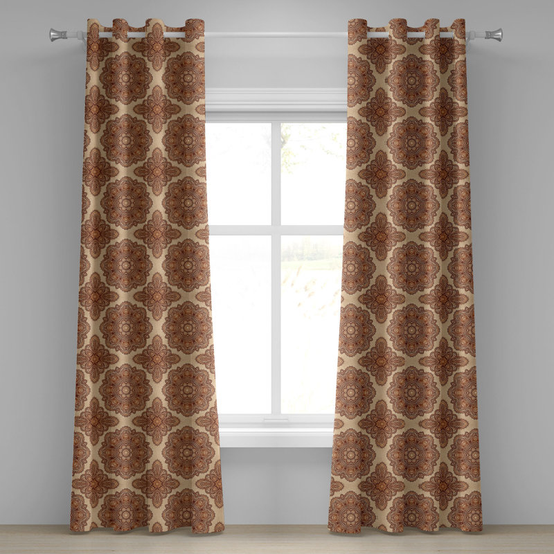 Rideau décoratif à œillets 2 panneaux Dakota Fields, brun foncé, brun pâle, L 50 po x L 84 po