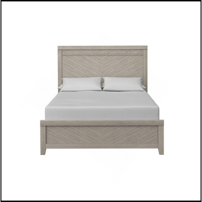 Très grand lit à panneau avec placages de frêne et structure en bois d'hévéa durable, pour des meubles de chambre à coucher élégants et robustes.