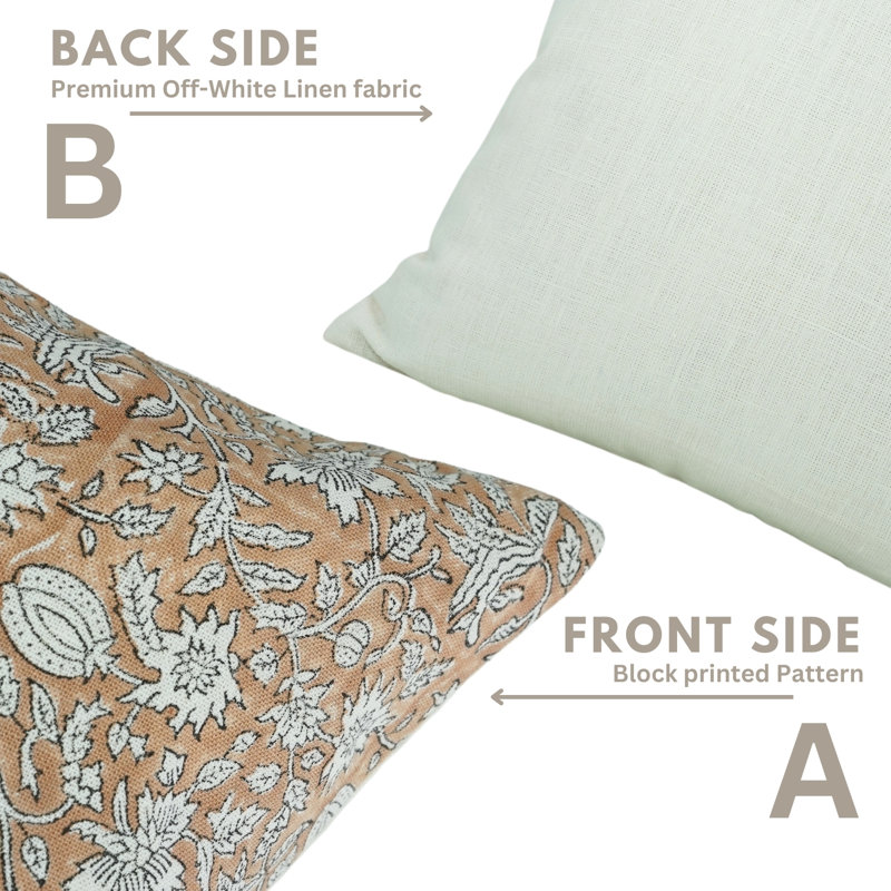 Housse pour canapé Fab Divine Floral Home Decor, blanc cassé, Manikarnika, H 14 po x l 14 po, Carré