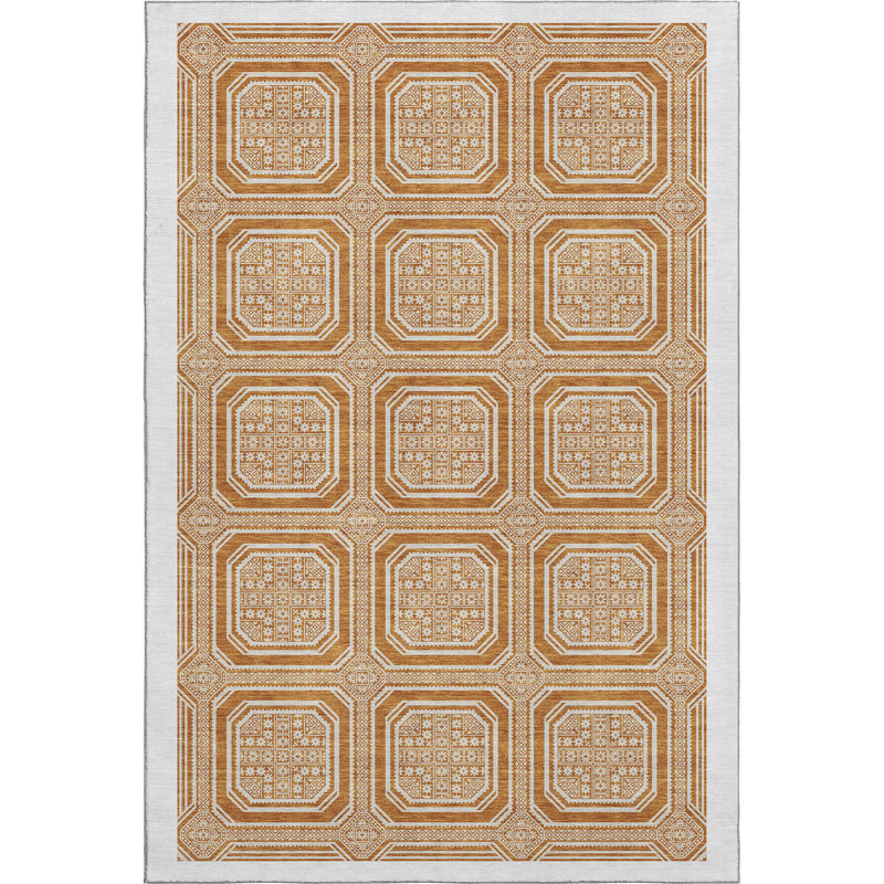 Premium Machine Washable Elize AMF1451 Geometric Rug, Rectangle 8' x 10'