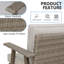 Chaise berçante 4 pièces avec coussins, rotin toutes saisons pour cour arrière-481647096