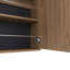 Étagère à chaussures murale H 54 po, un miroir, une porte, cinq tablettes de rangement internes, capacité approximative pour dix chaussures