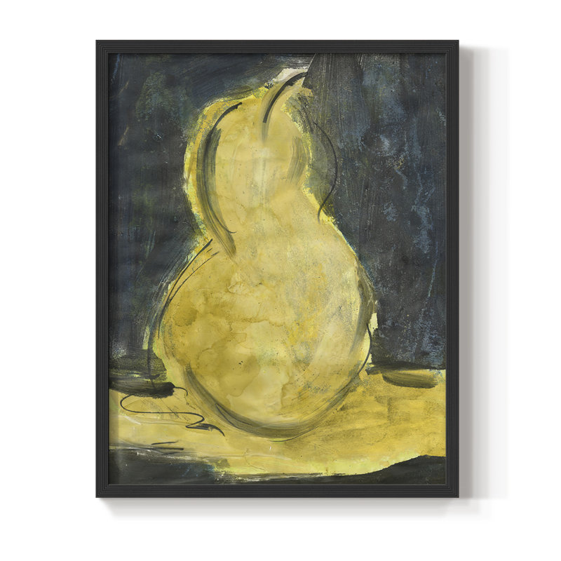 Reproduction encadrée Urban Pear II - bois massif, Noir, H 14 po x l 11 po