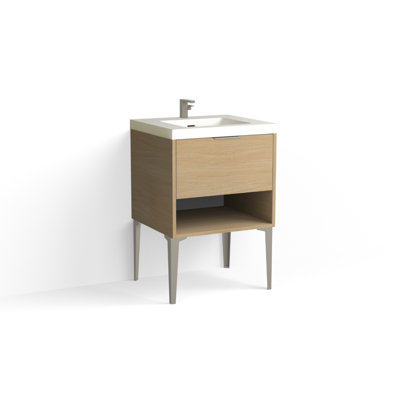 Modo 24" W Freestanding Single Bathroom Vanity with Dean Leg