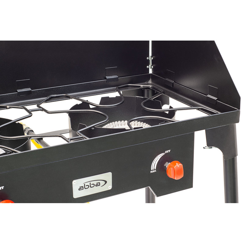 Professional Black Steel 2-Burner Outdoor Propane Stove