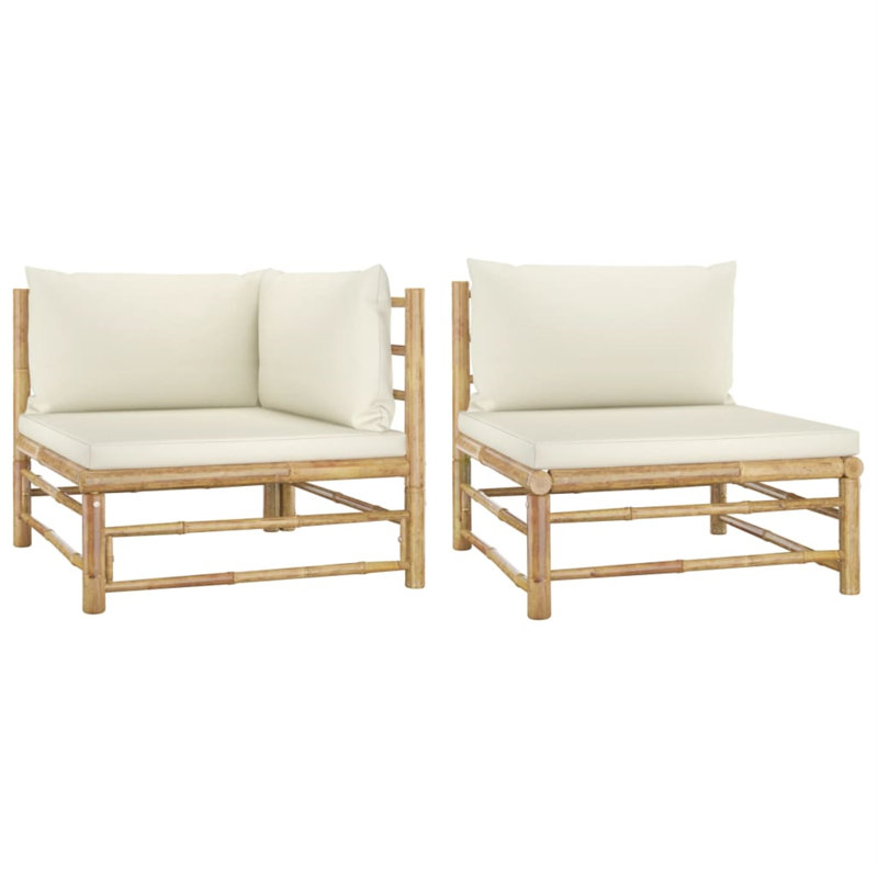 Ensemble modulaire de patio avec coussins Knudson, Blanc crème