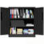 Armoire de rangement en métal avec 2 portes et 2 tablettes réglables