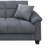 Tahira Convertible Sofa With Tapered Legs, Gray Box-Tufted Microfiber