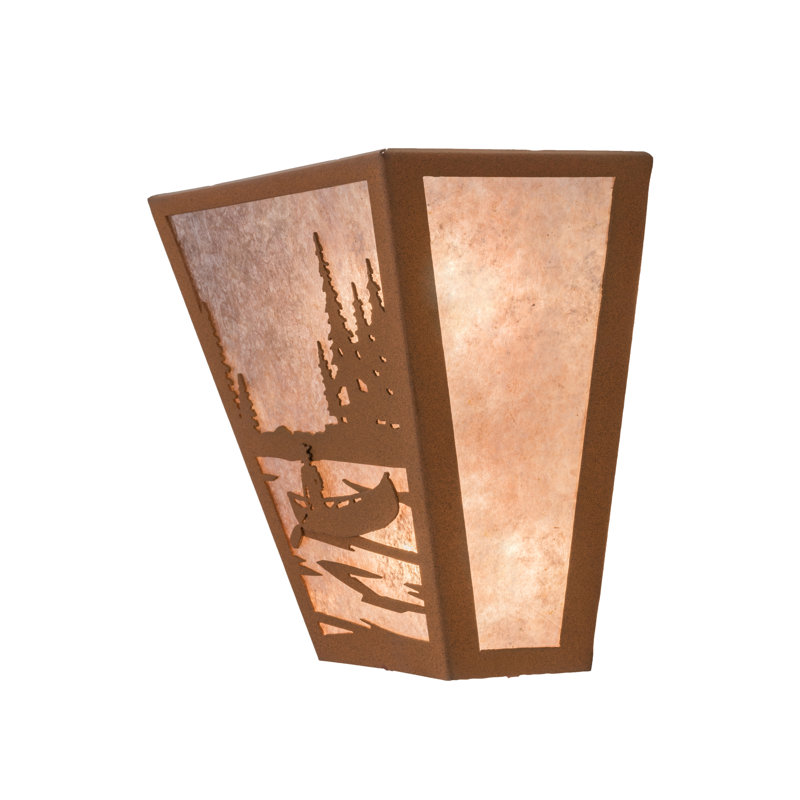Rustic Lodge 2 - Light Flush Mounted Sconce, 11" H x 5" W x 7" D, Brown