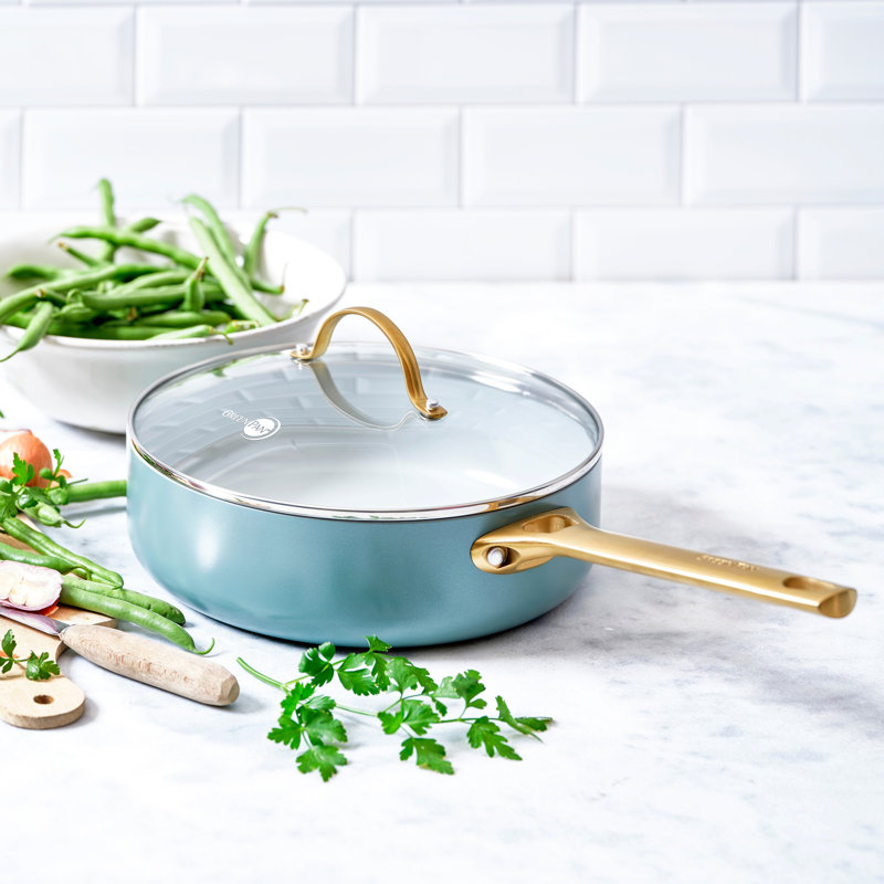 Greenpan Padova Reserve Sky Blue Skillet With Lid 28cm 3 Litre
