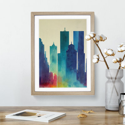 City Skyline Watercolour No.7 Abstract - Wall Art