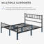 Minimalist Metal Bed Frame with Slatted Headboard-1933377680-1926513659