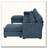 U-Shaped Freely Transformable Modular Corner Sofa with Two Ottomans