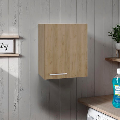 Natural Oak 1-Door Wall Cabinet