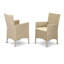 Ensemble de 2 chaises bistro Valencia en osier avec coussin Valencia-1989231176