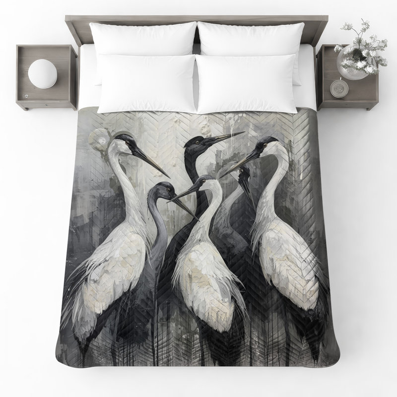 Couvre-lit matelassé Cranes, Double