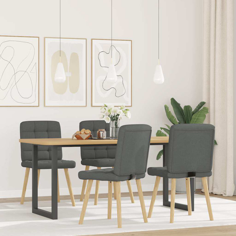  Ensemble de 4 chaises de salle à manger gris foncé