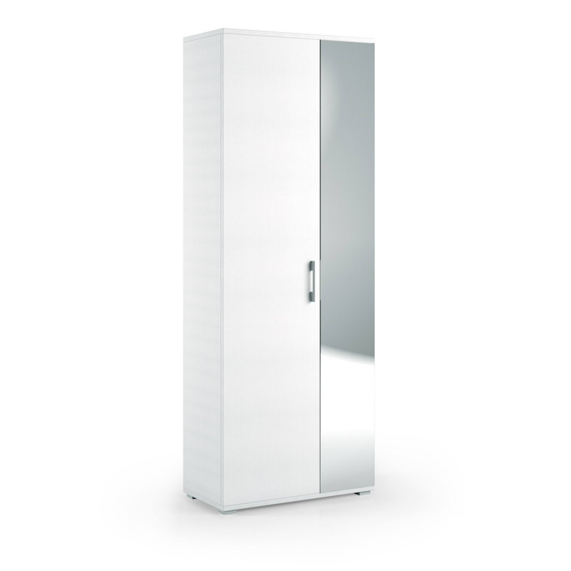1 Door Manufactured Wood Wardrobe, White