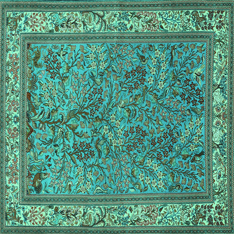 Lutvo Performance Floral Indoor Rug, Square 7'
