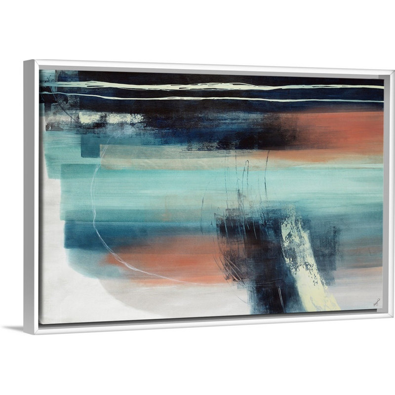 «Misty Waterfall» par Megumi Akiyama, reproduction d'art graphique sur toile, Cadre flottant blanc