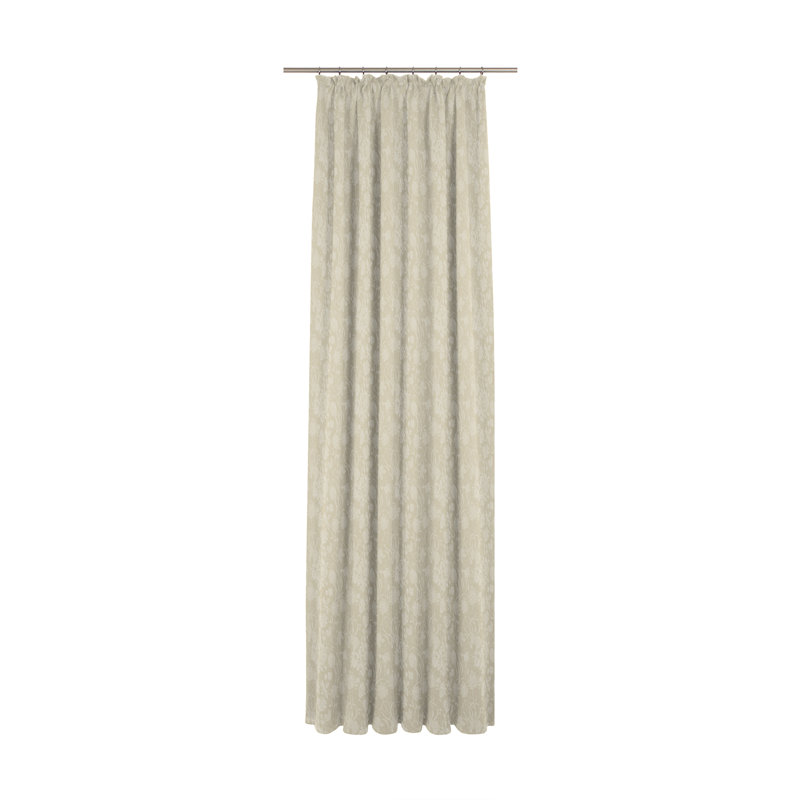 Micheal Pinch Pleat Opaque Single Curtain, 225cm Width x 145cm Drop , Cream