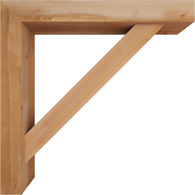 Traditional Block Bracket w/ Offset Brace, 32 x 32, 5 1/2"W Western Red Cedar (Smooth)
