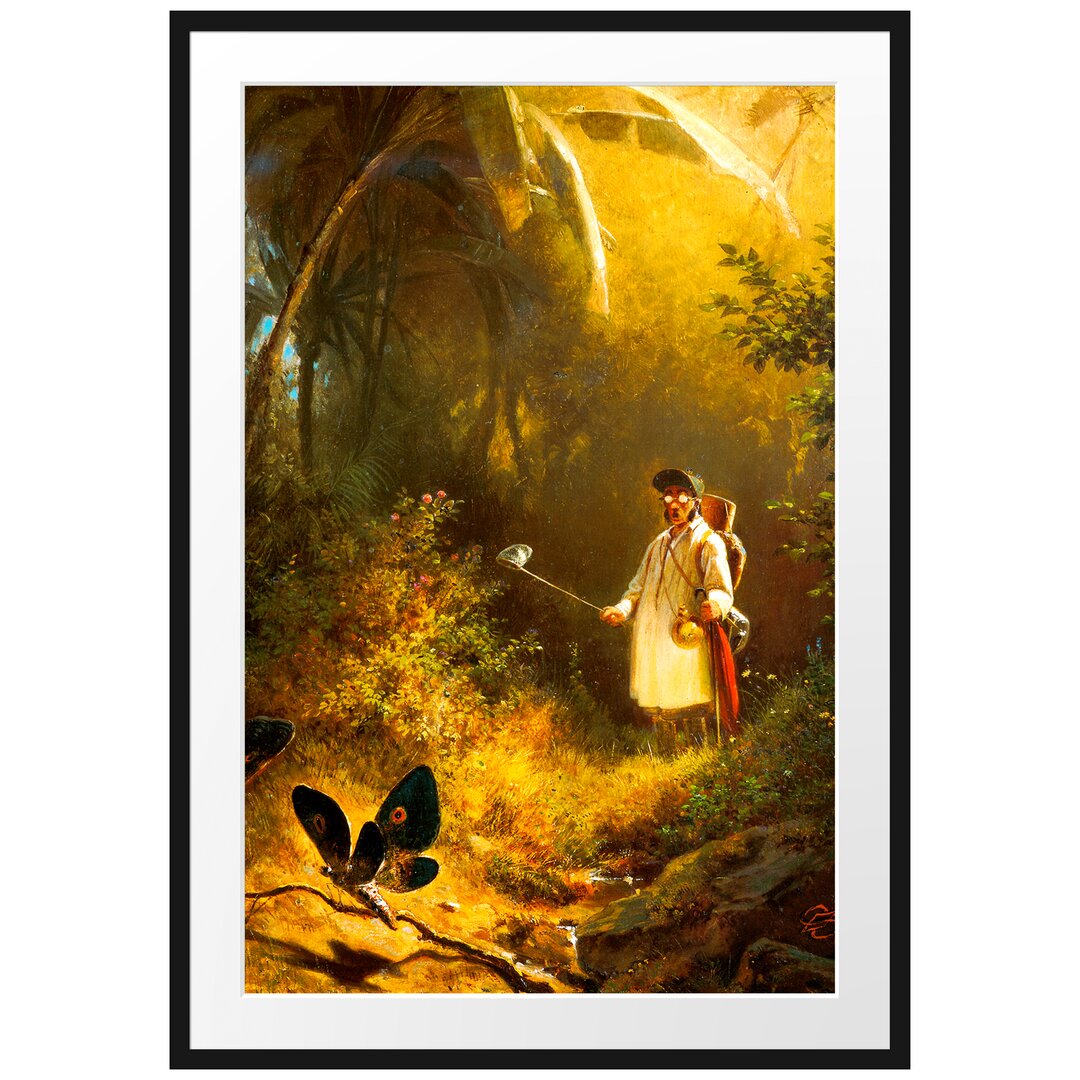 Gerahmter Kunstdruck The Butterfly Hunter von Carl Spitzweg