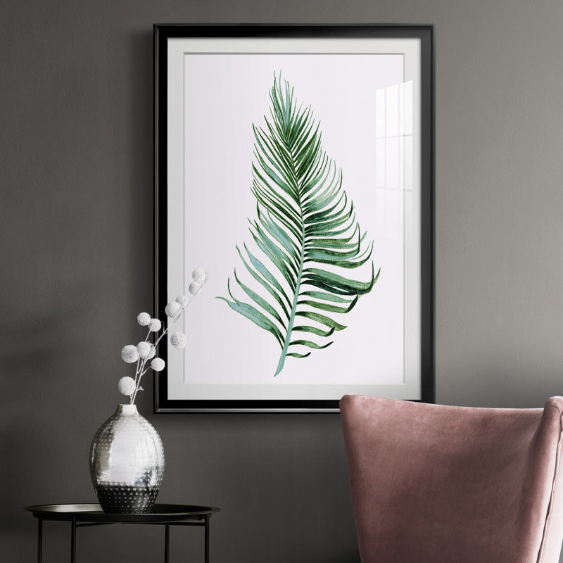 Sage Frond II - peinture encadrée, H 30,5 po x l 42,5 po x P 1,5 po, Noir