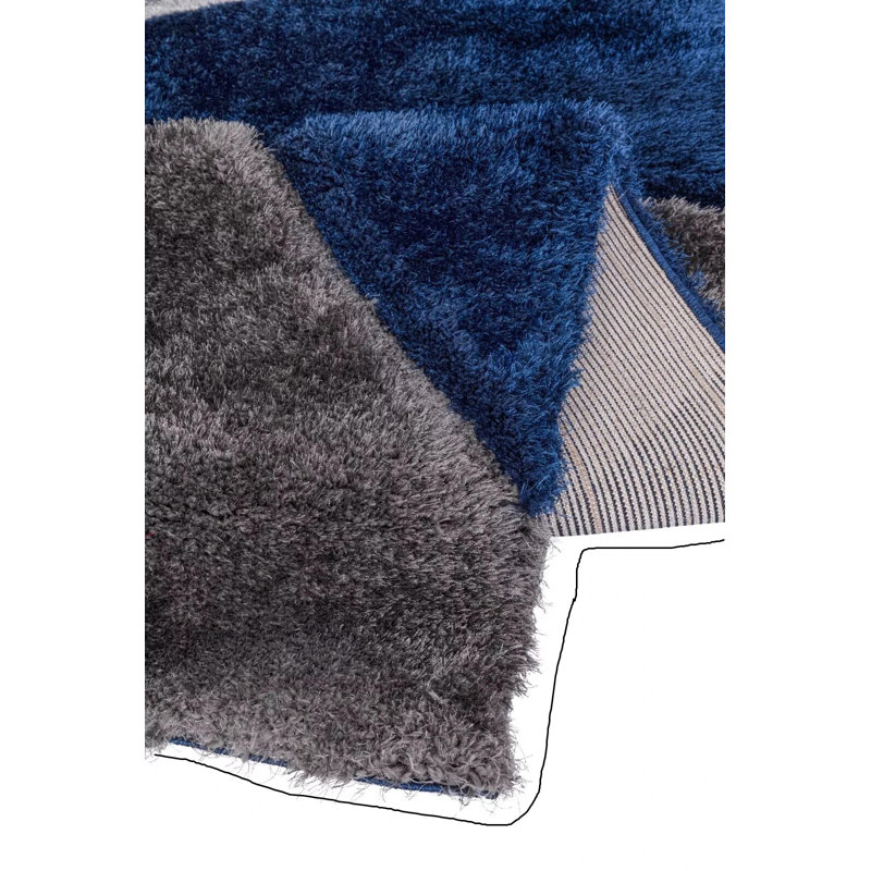 Geometric Shag Area Rug, Rectangle 200 x 290 cm