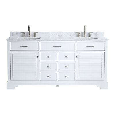 Narges 72'' Double Bathroom Vanity with Engineered Stone Top