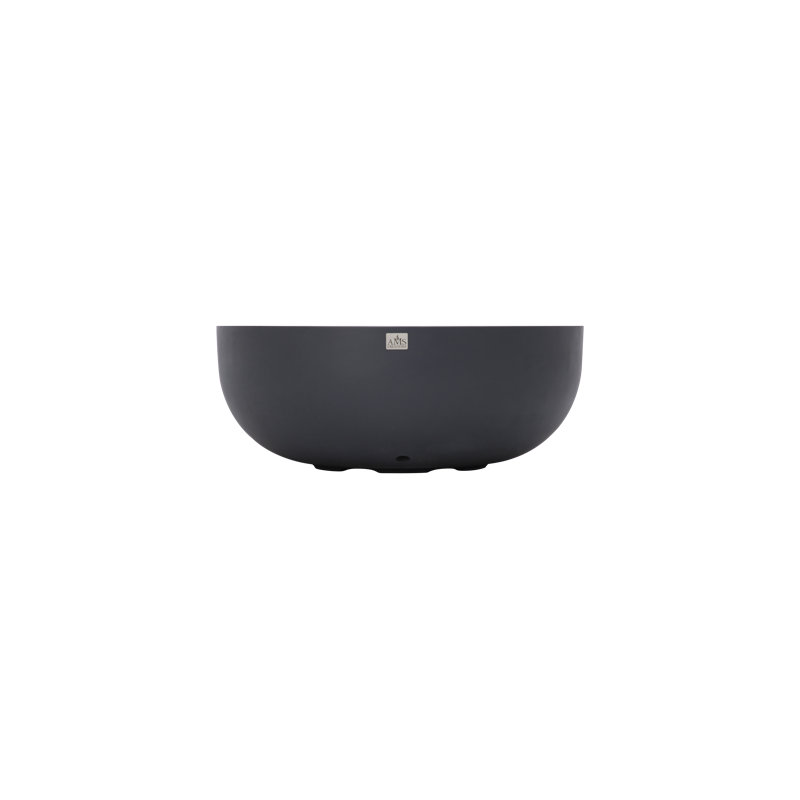 Eclipse 44" Dia x 17" H Round Concrete Outdoor Fire Pit Table, Propane, Dark Gray